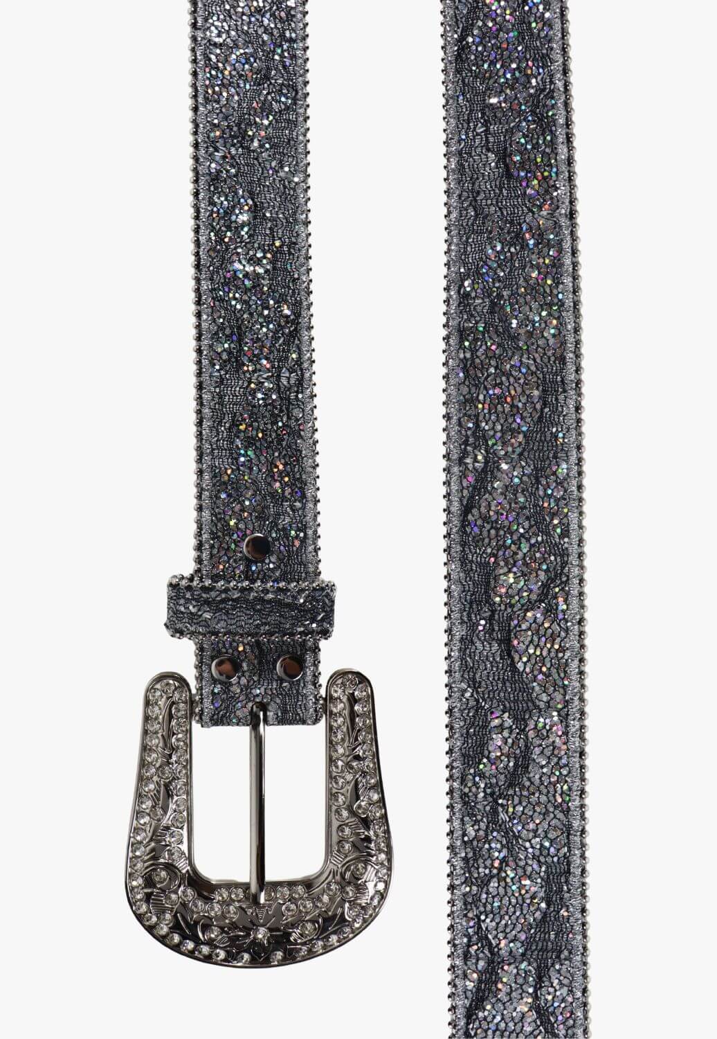 Nocona Womens Glitter Lace Overlay Engraved Belt