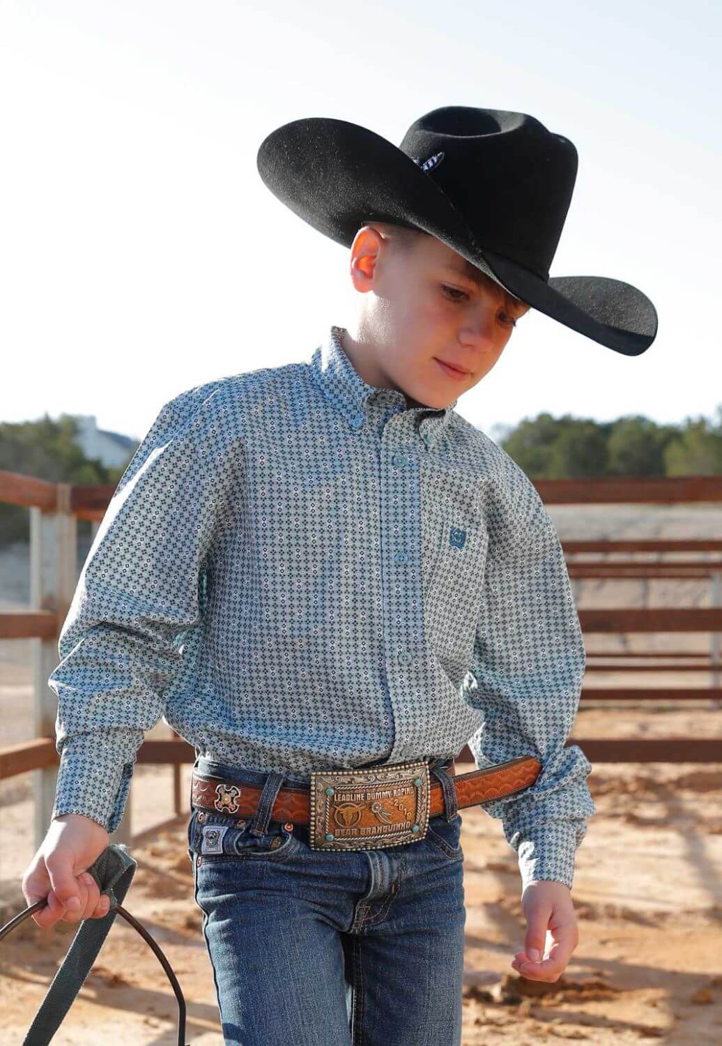 Cinch Boys Geometric Long Sleeve Shirt