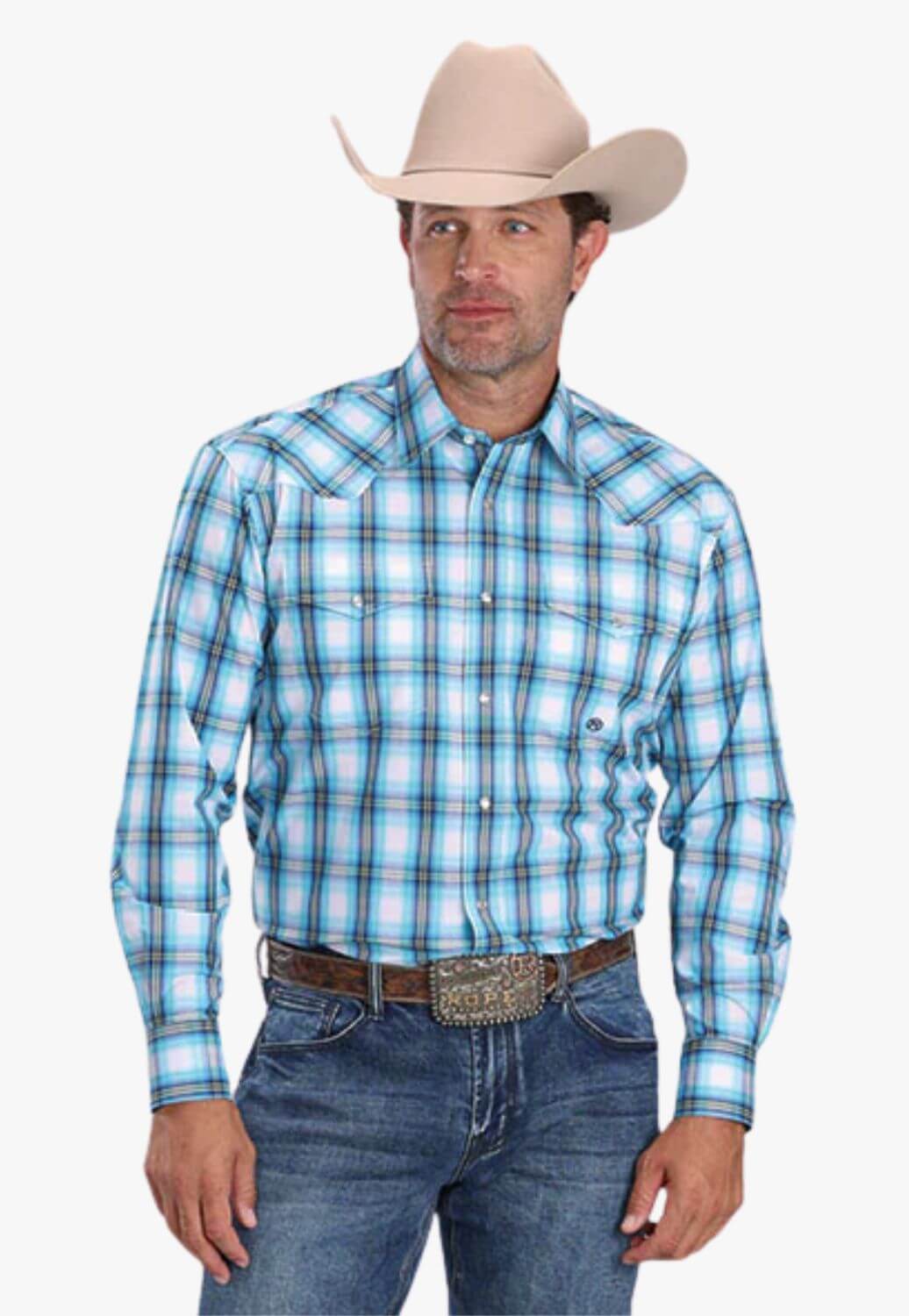 Roper Mens Amarillo Collection Plaid Long Sleeve Shirt