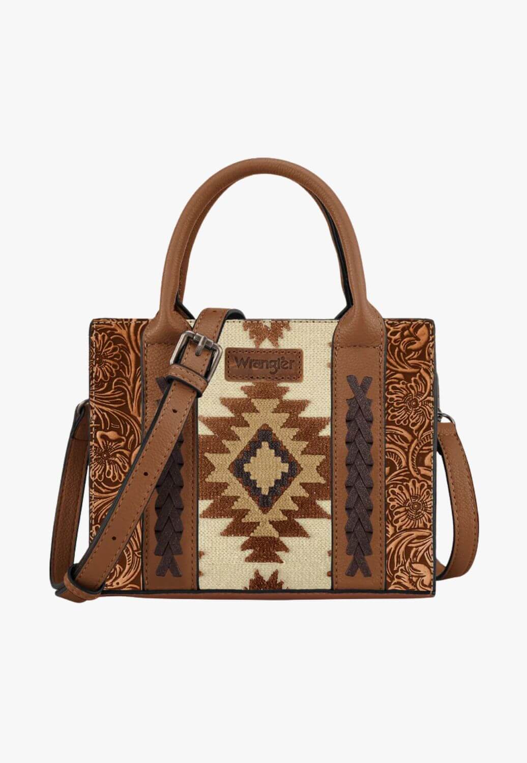 Wrangler Aztec Tooled Crossbody Bag