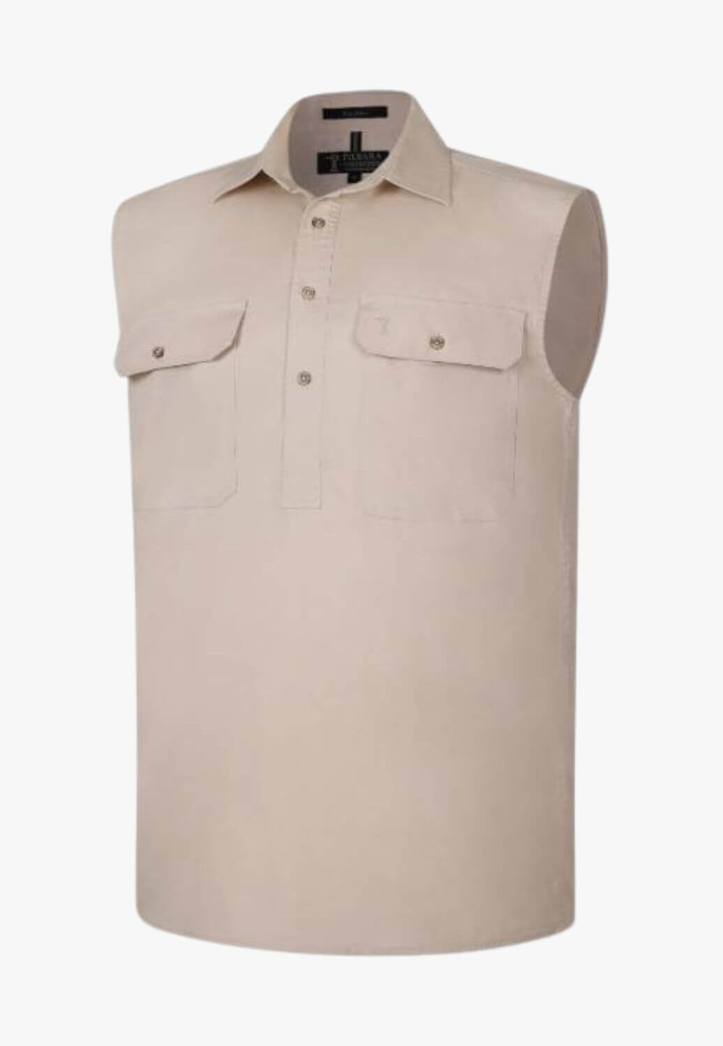 Pilbara Mens Sleeveless Closed Front Work Shirt RM700CF