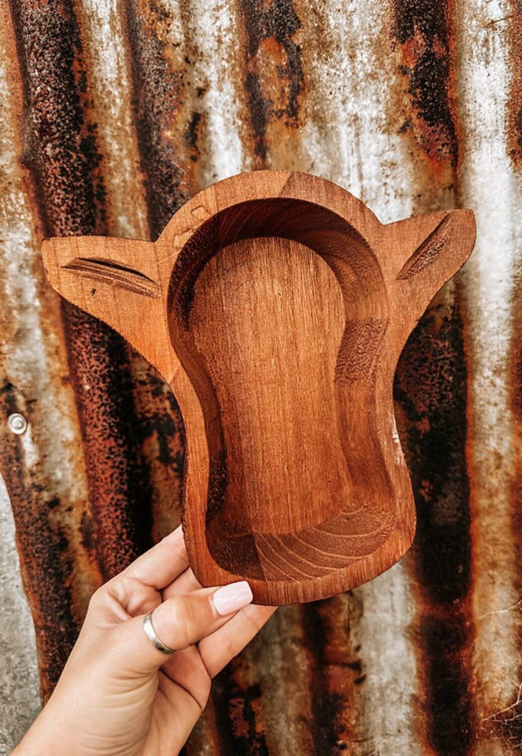 Cactus Creek Co Wooden Tray Cowhead