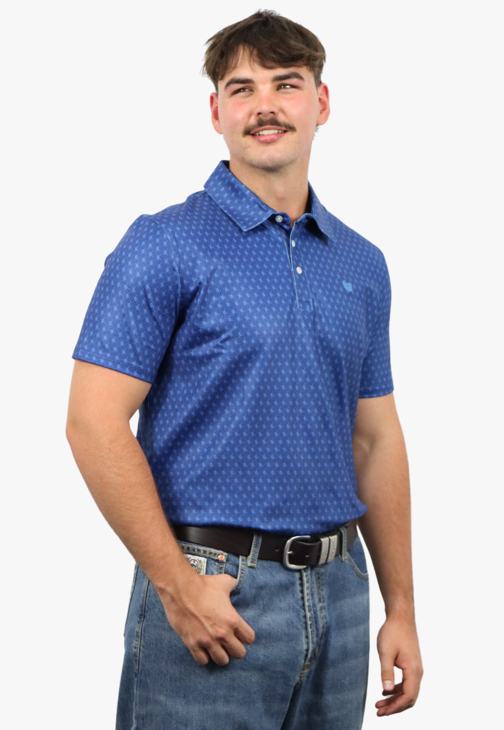 Rock & Roll Mens Ditzy Geo Knit Polo