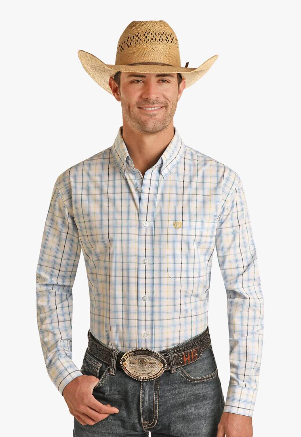 Panhandle Mens Check Long Sleeve Shirt