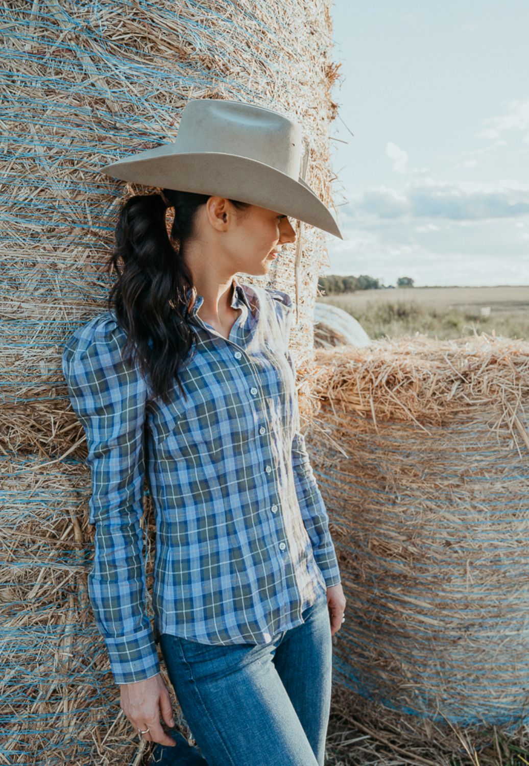 Gringa Denim Womens Dixie Plaid Long Sleeve Shirt