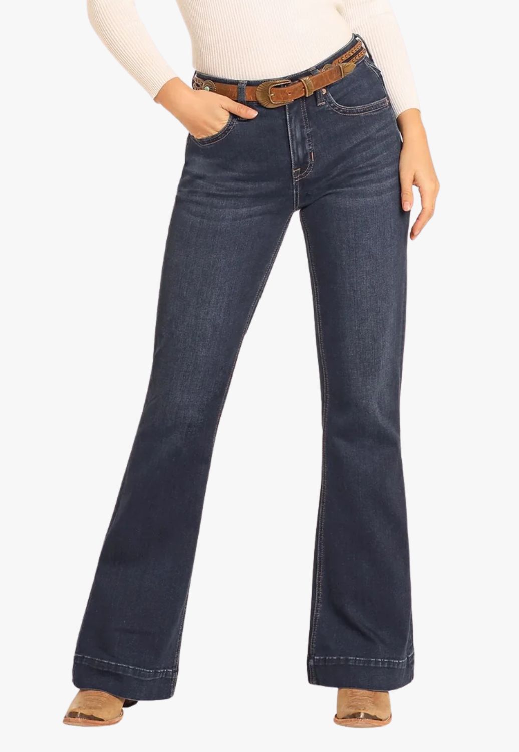 Rock and Roll Womens Welt Pocket High Rise Trouser Jean