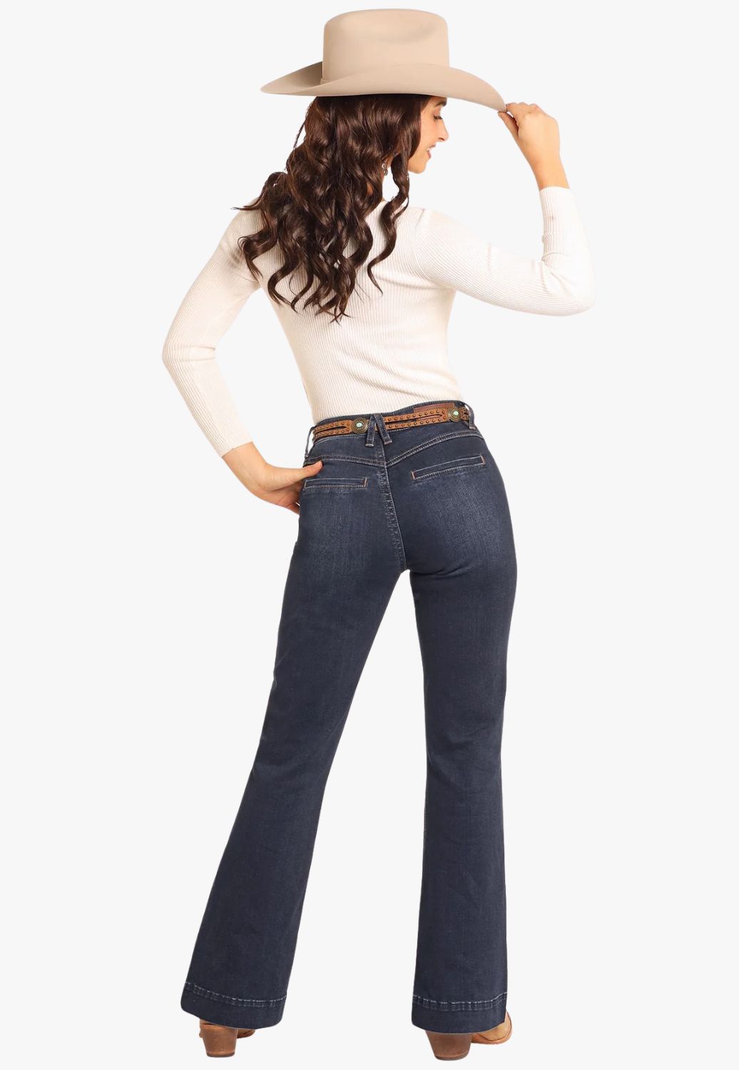 Rock and Roll Womens Welt Pocket High Rise Trouser Jean