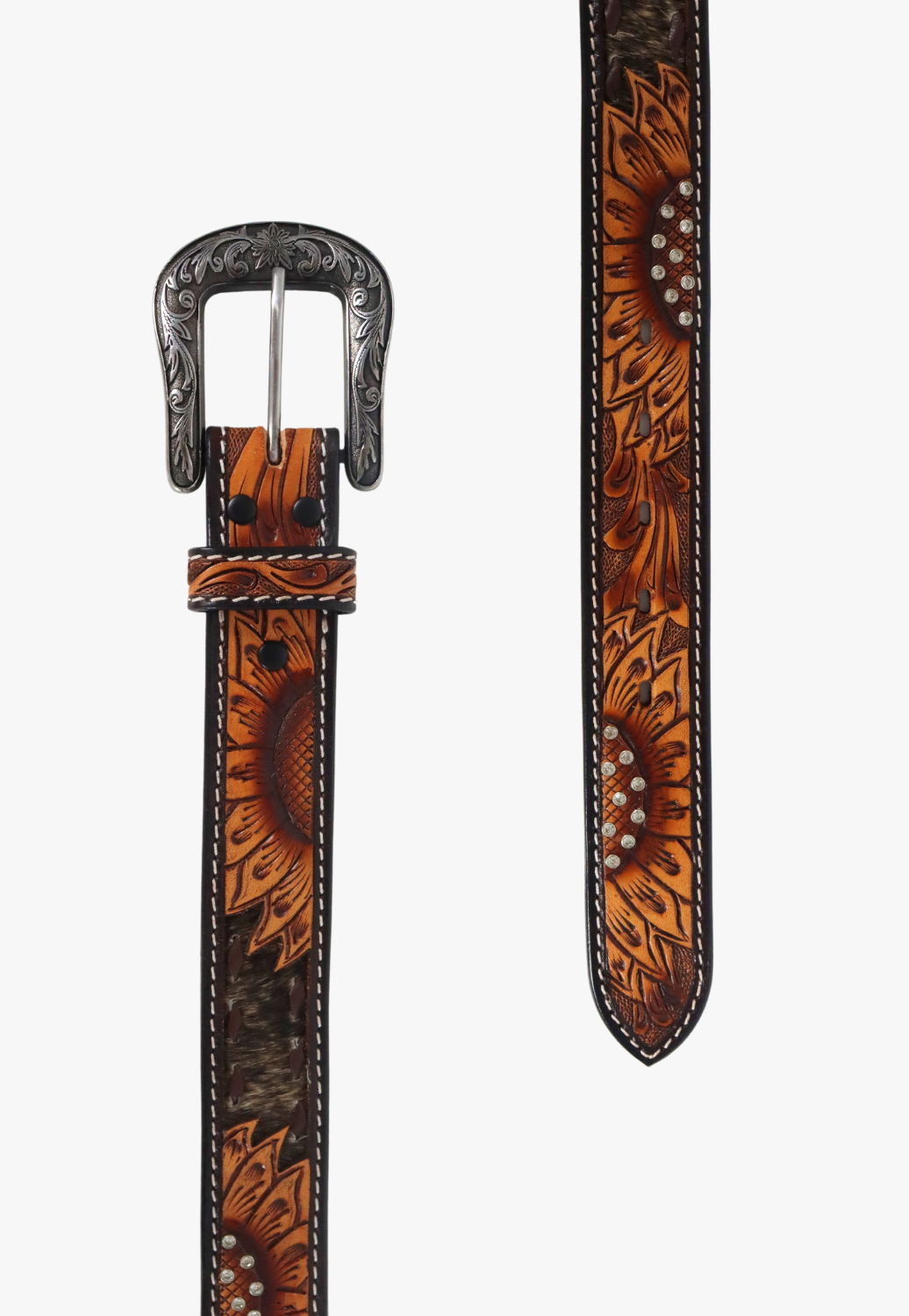 Angel Ranch Womens Sunflower Tooling Belt