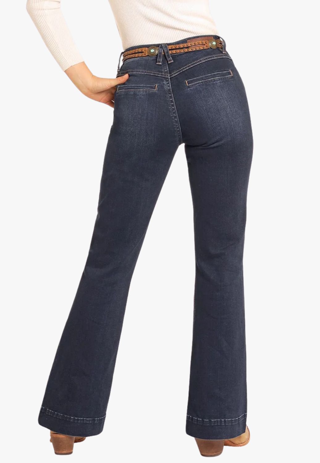 Rock and Roll Womens Welt Pocket High Rise Trouser Jean