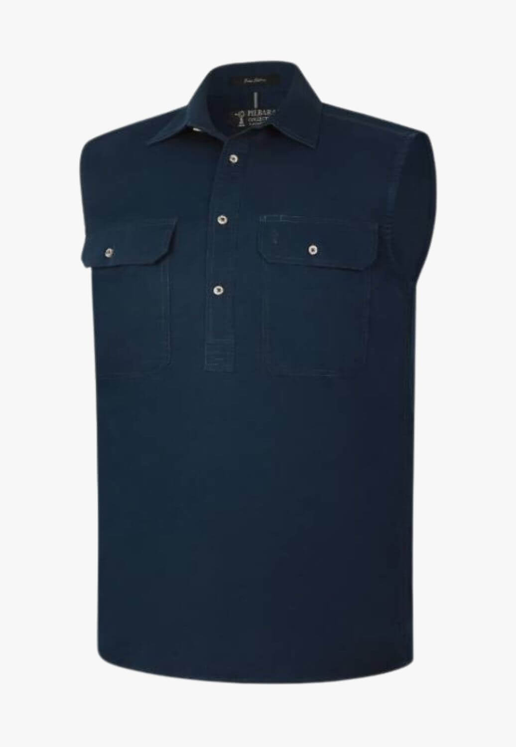 Pilbara Mens Sleeveless Closed Front Work Shirt RM700CF