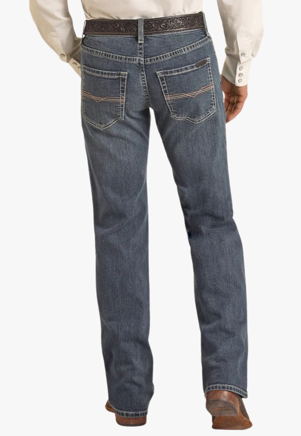 Rock and Roll Mens V46 Ivory Stitch Revolver Jean