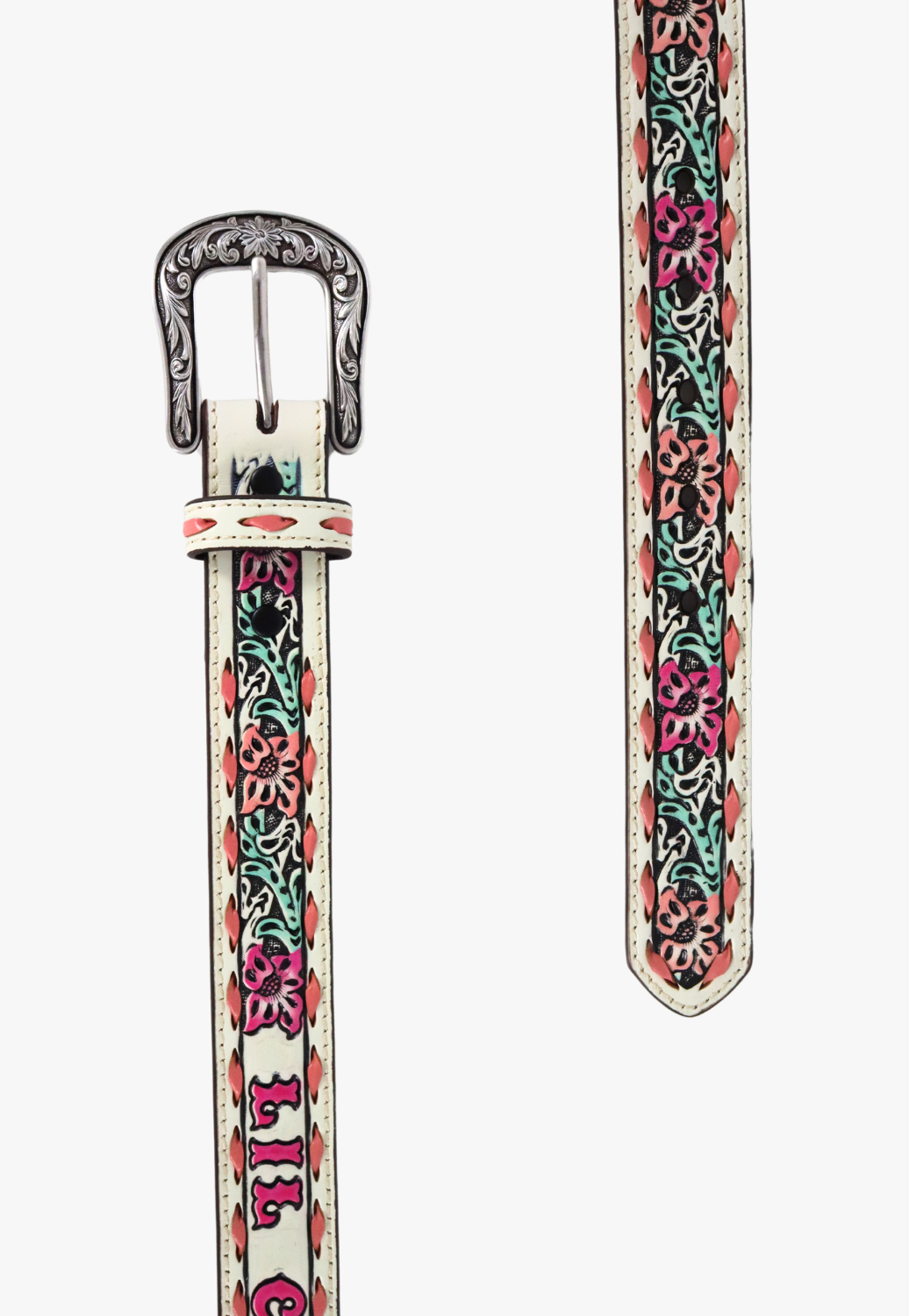 Angel Ranch Girls Lil Cowgirl Floral Embossed Belt