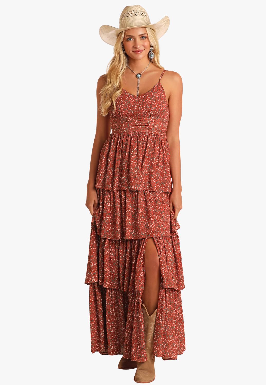 Rock and Roll Womens Tiered Maxi Dress