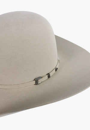 American Hat 10X Silver Belly Open Crown Hat Self Band