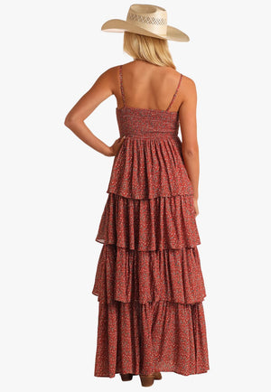Rock and Roll Womens Tiered Maxi Dress