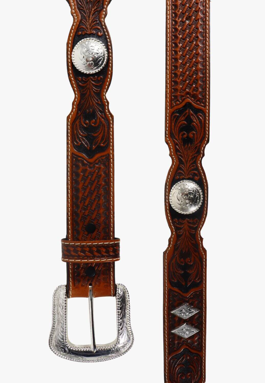 Tony Lama Mens Tooled Stillwater Creek Belt
