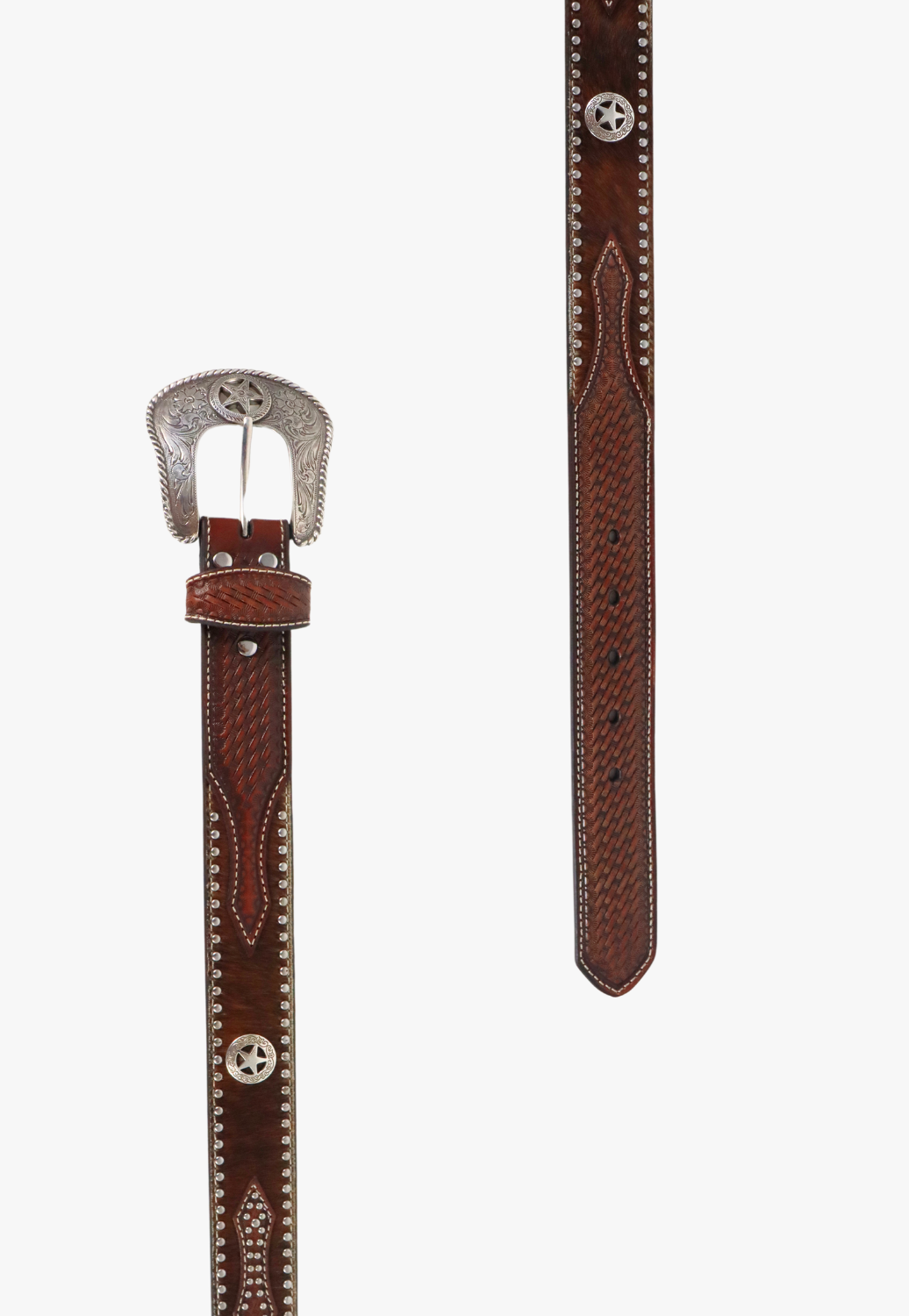Nocona Mens Cowhide Star Concho Belt