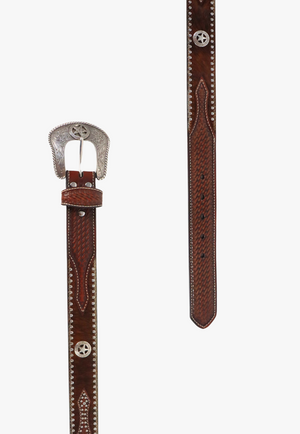 Nocona Mens Cowhide Star Concho Belt