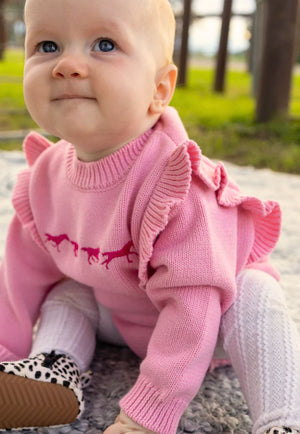 Little Windmill Baby Girls Harmony Cotton Romper