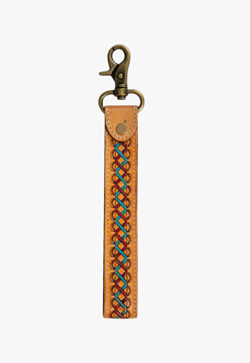Myra Southwest Braid Hand Tooled Strap Key Fob