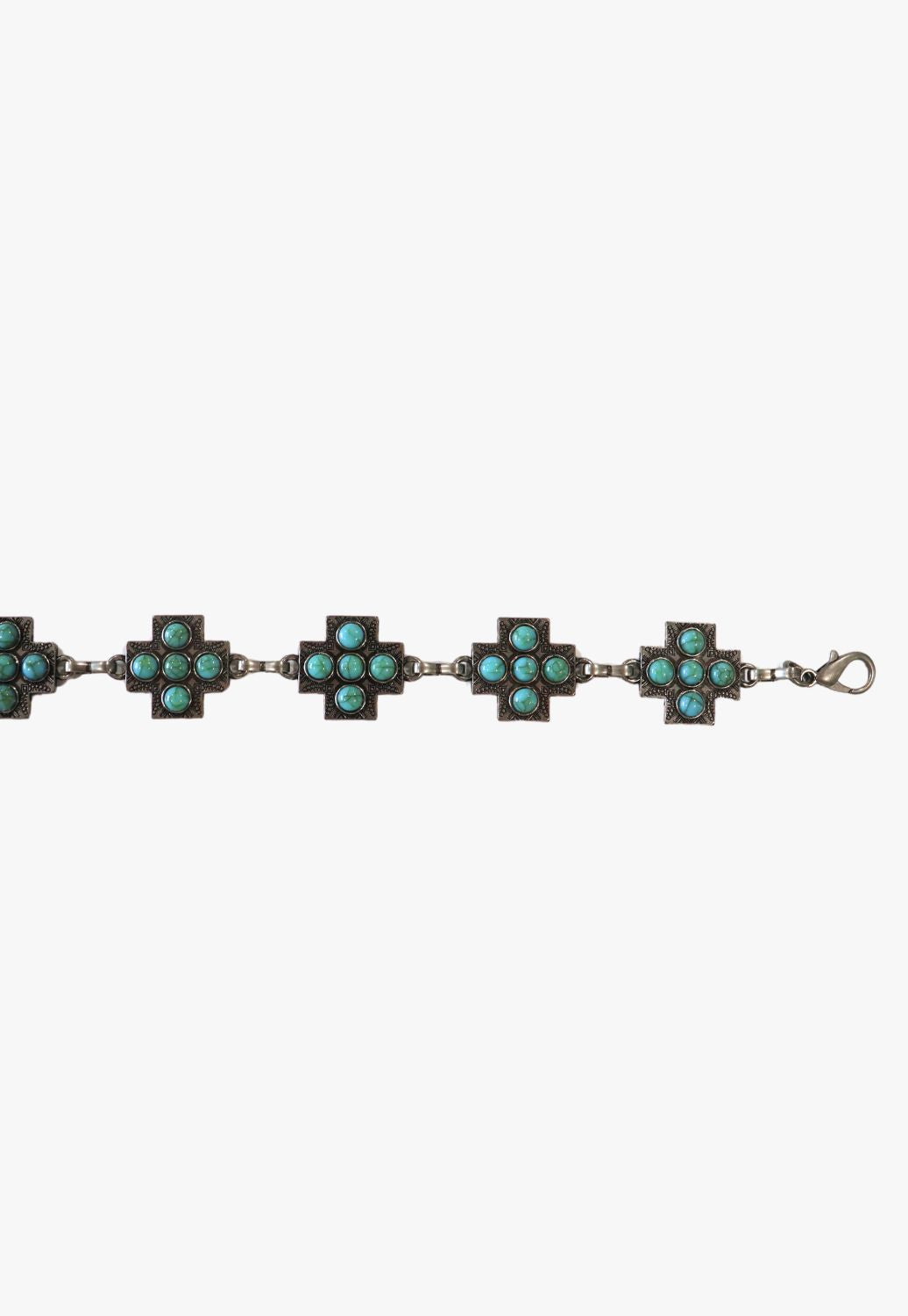 3D Stone Cross Conchos Hatband