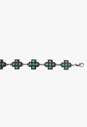 3D Stone Cross Conchos Hatband