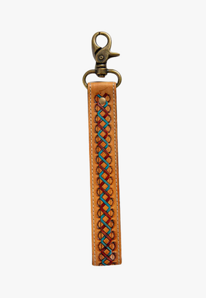 Myra Southwest Braid Hand Tooled Strap Key Fob