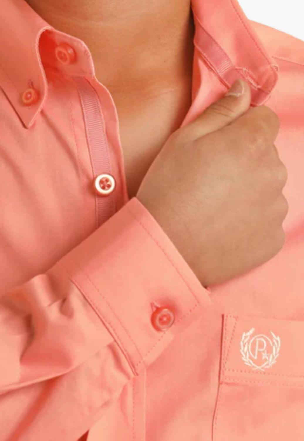 Panhandle Boys Solid Poplin Long Sleeve Shirt