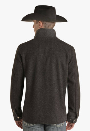 Powder River Mens Heather Wool Zip Jacket