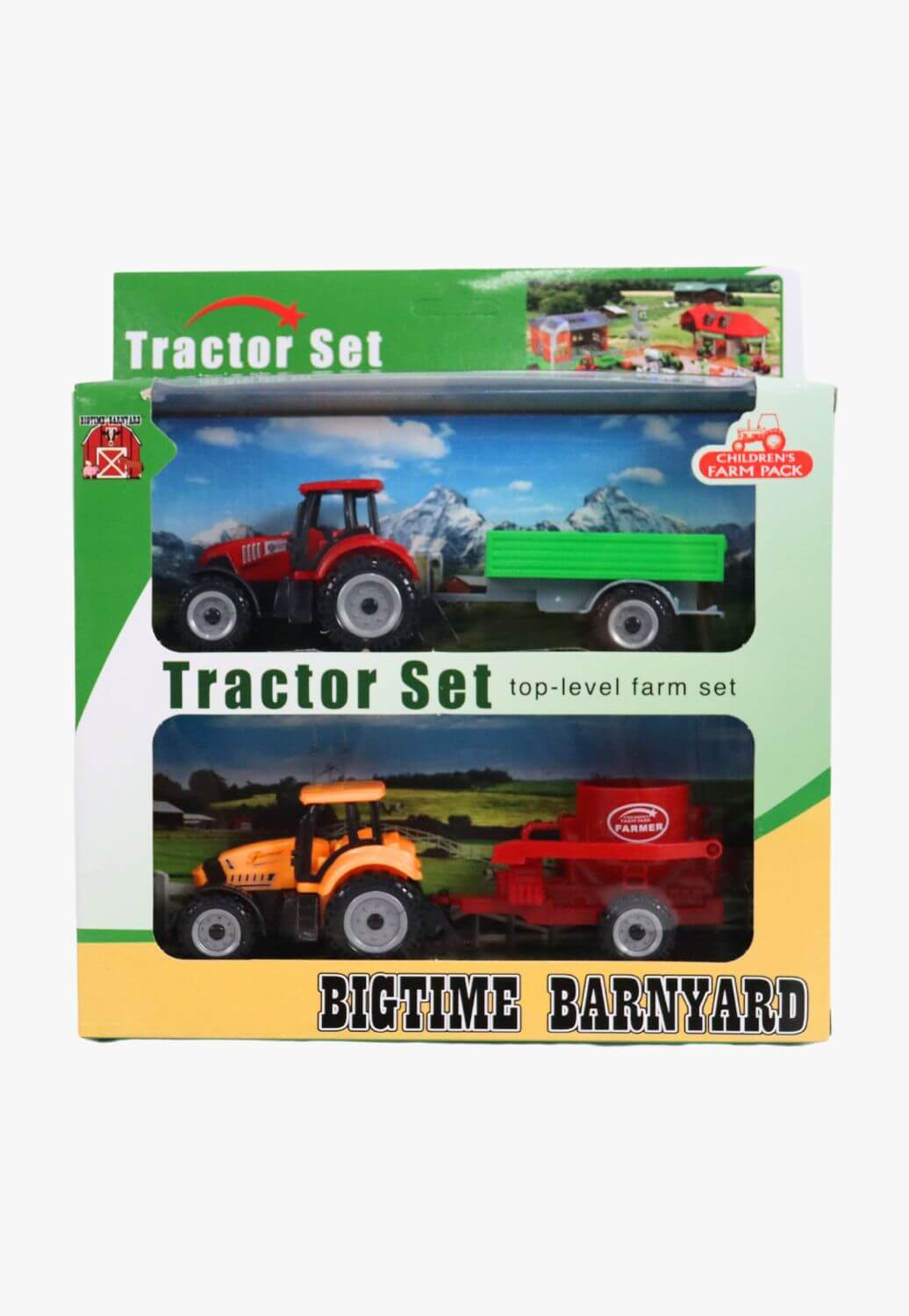 M and F Western Tractor and Trailer Play Set - Red & Green