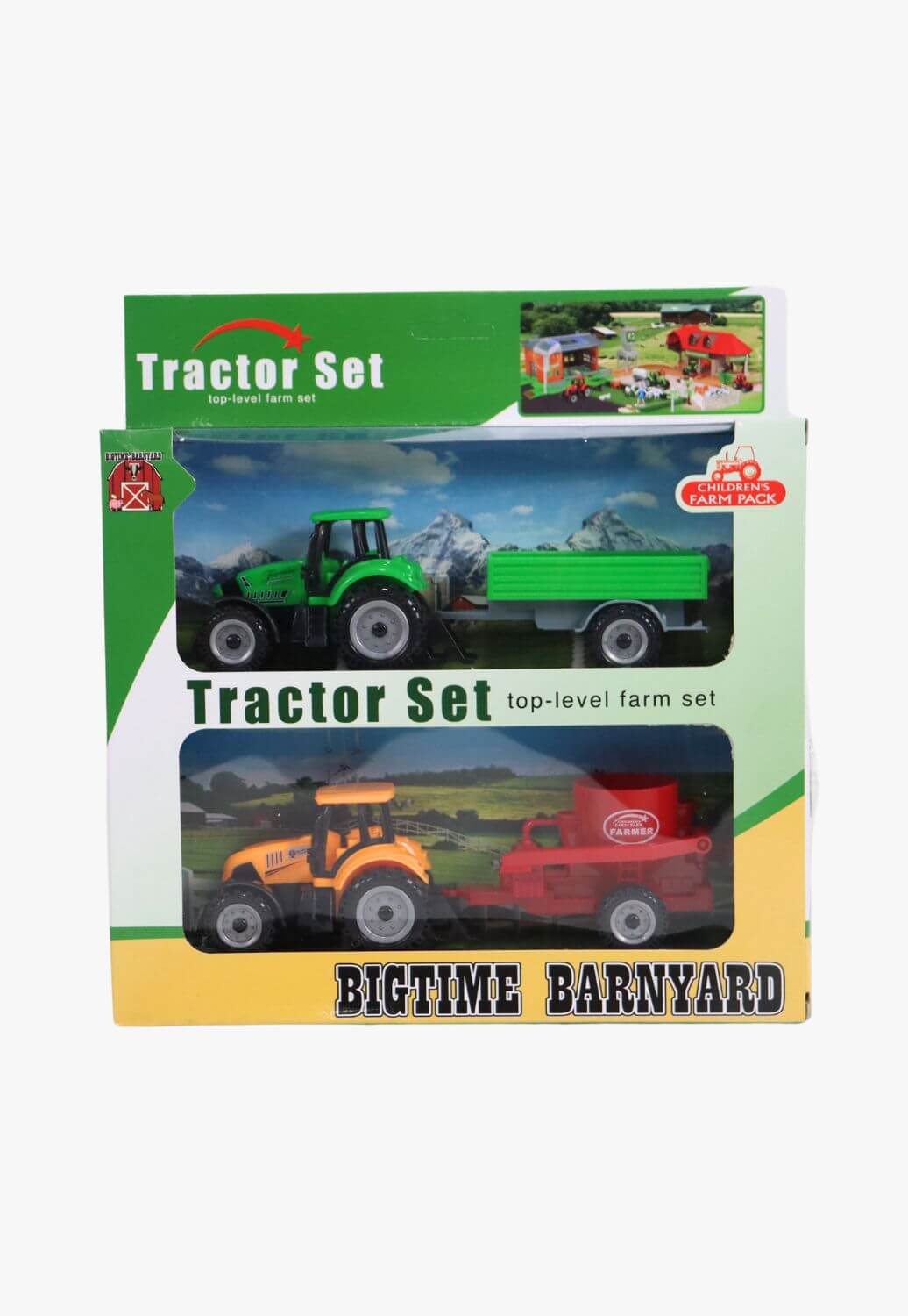 M and F Western Tractor and Trailer Play Set - Green & Orange