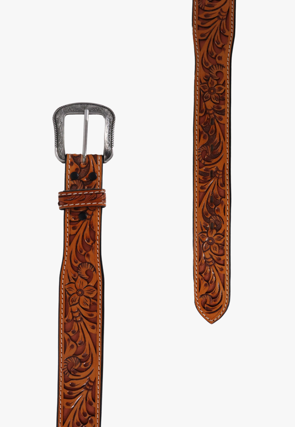 3D Mens Floral Pattern Belt