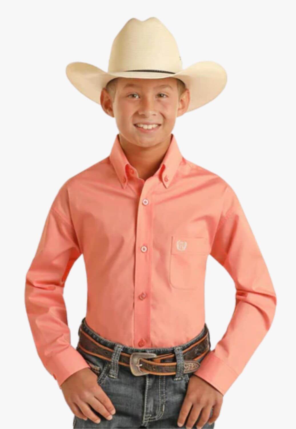 Panhandle Boys Solid Poplin Long Sleeve Shirt