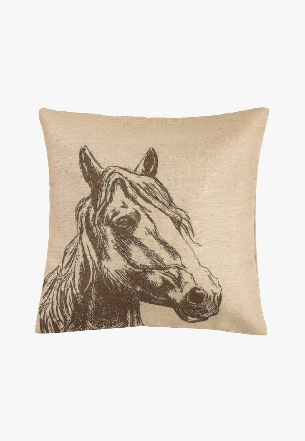 Burlap Horse Head Throw Pillow
