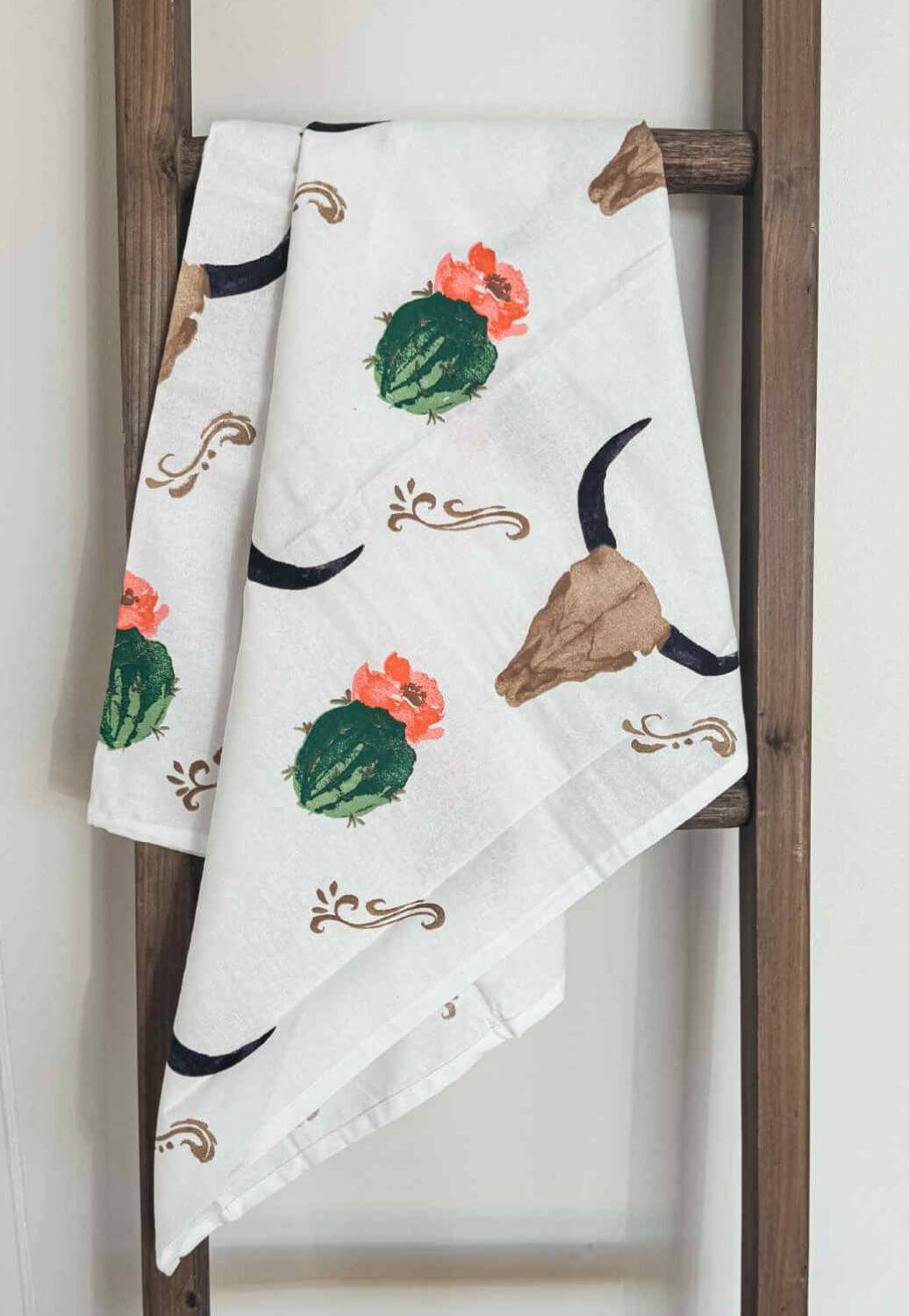 Skull/Cactus Printed Tea Towel