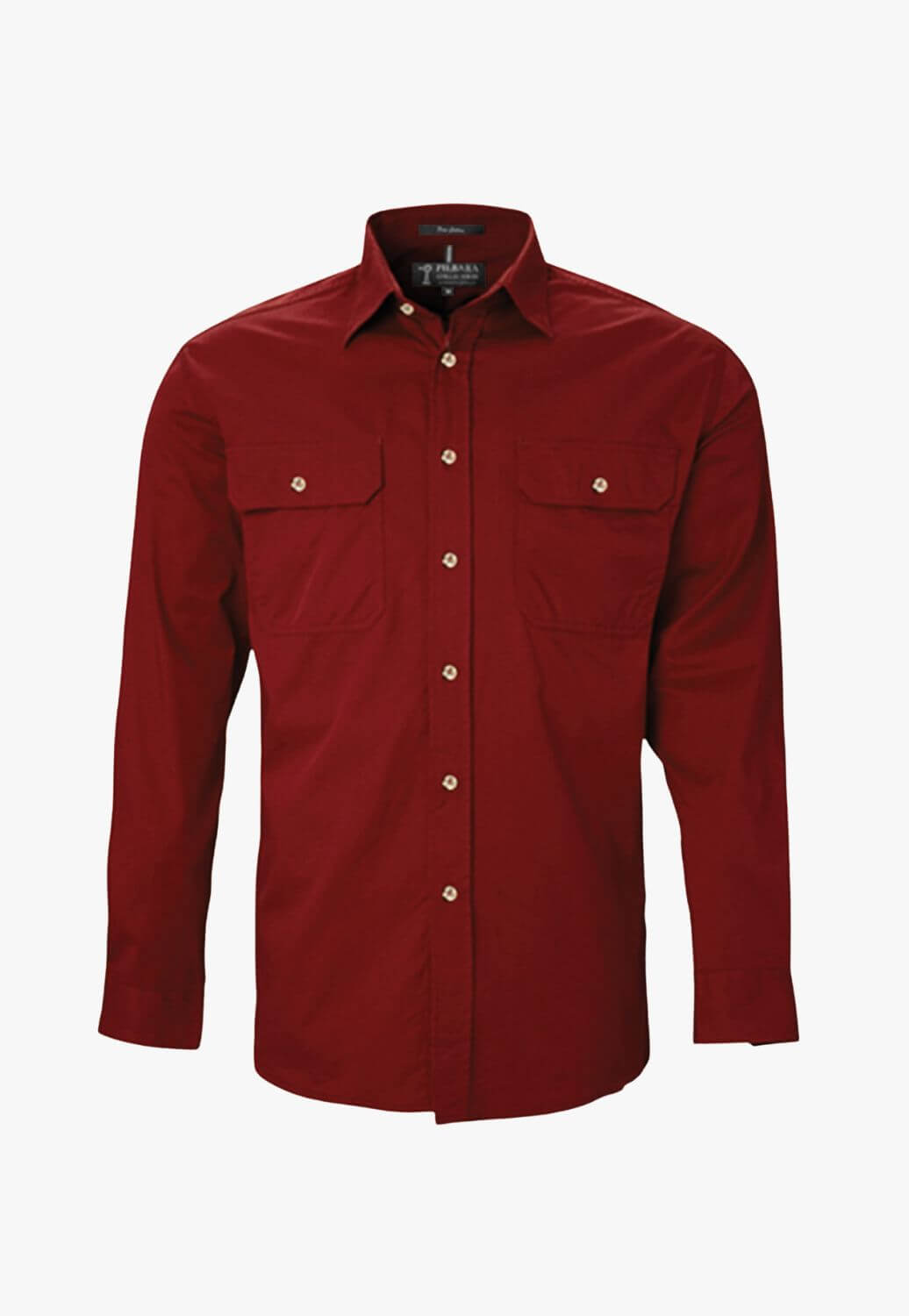 Pilbara Mens Open Front Long Sleeve Work Shirt RM500BT