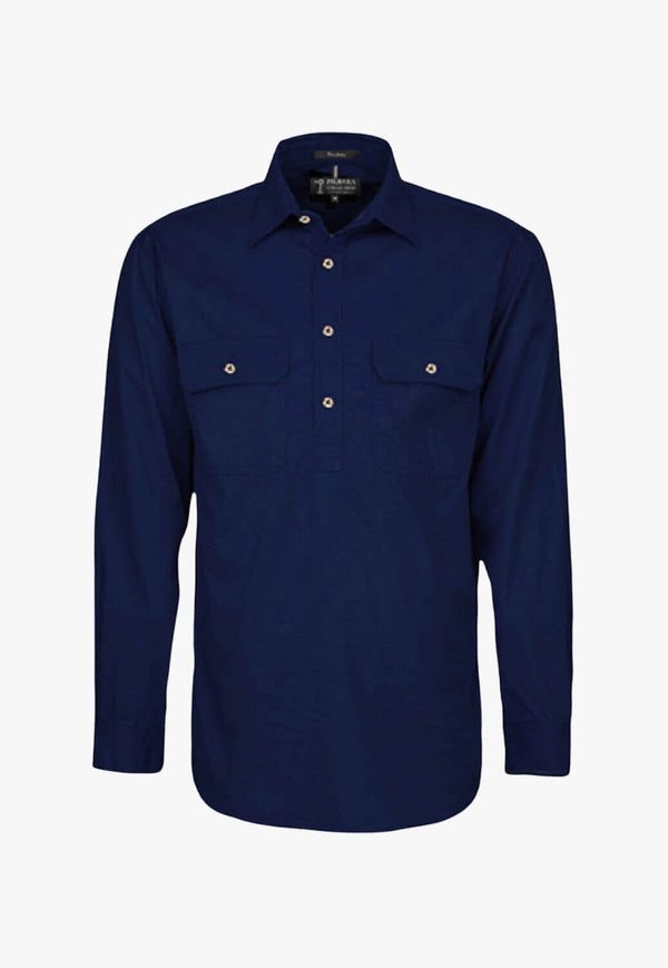 Pilbara Mens Closed Front Long Sleeve Work Shirt RM200CF- W. Titley & Co