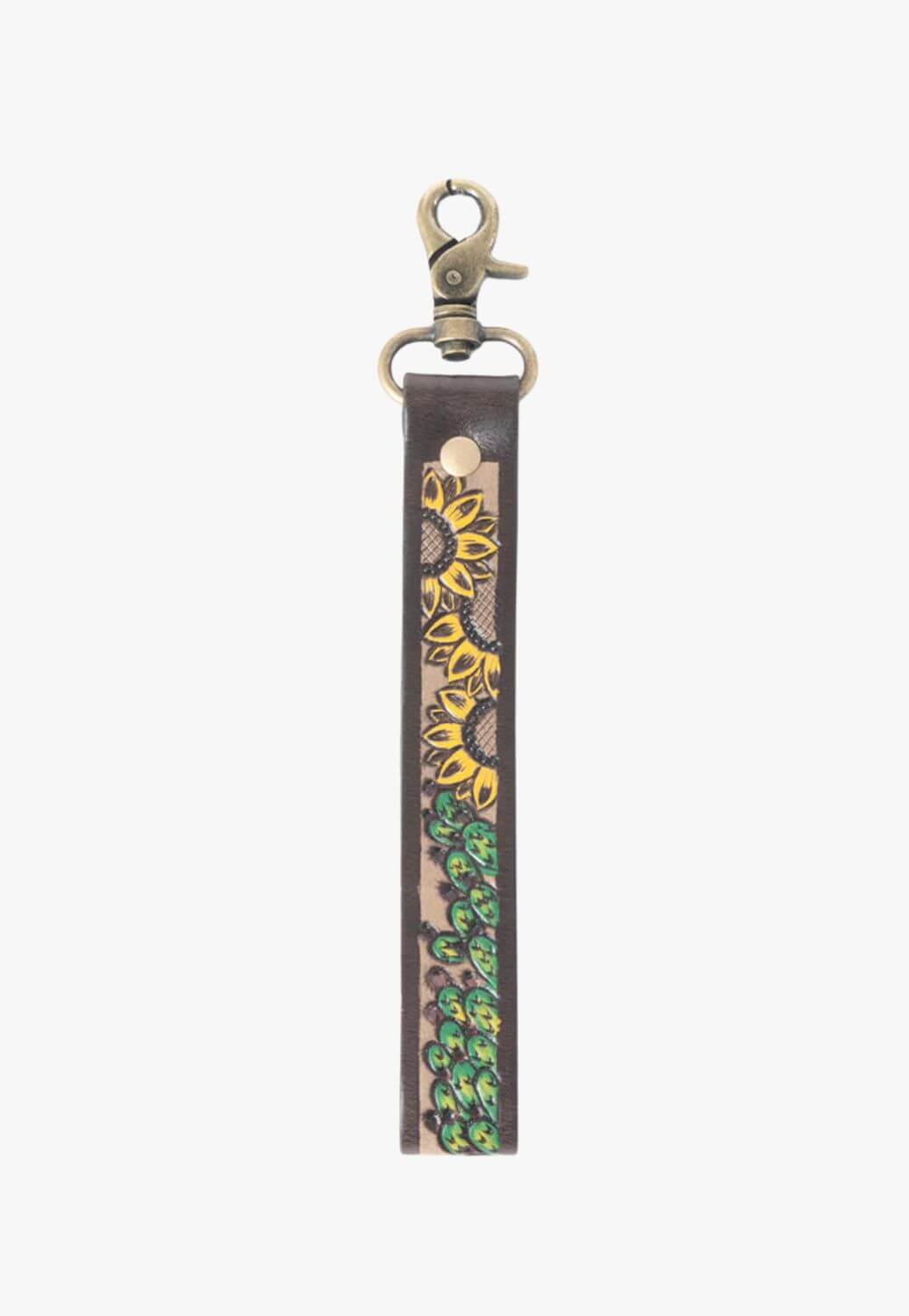 Myra Verdant Vines Tooled Leather Key Fob