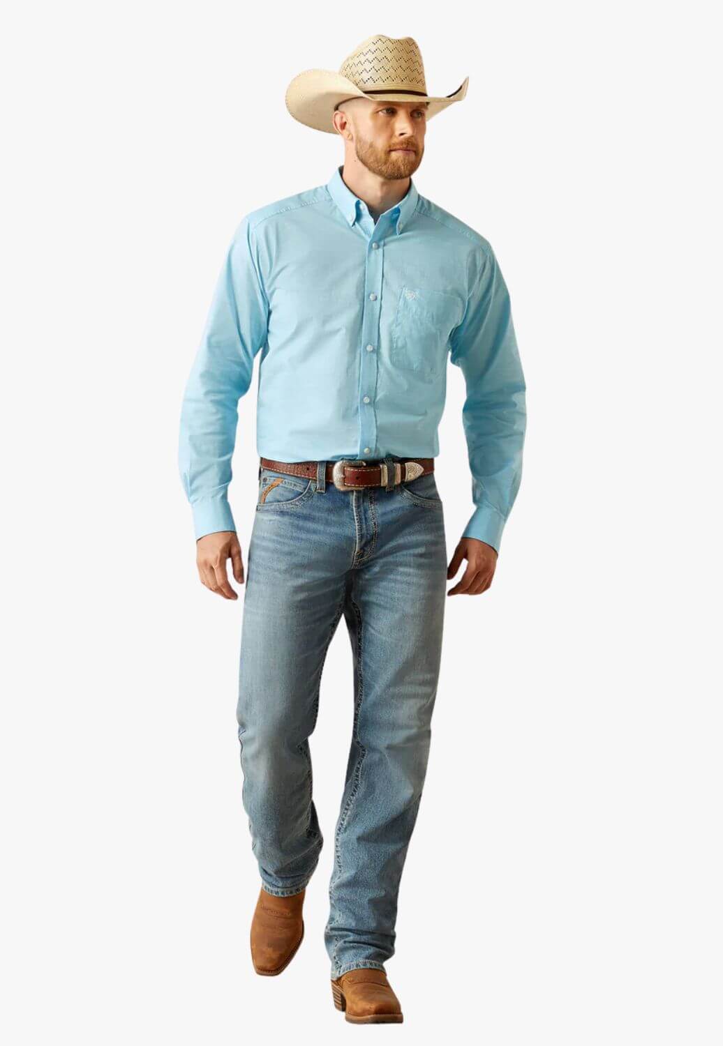 Ariat Mens Soild Slub Long Sleeve Shirt