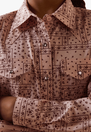 Ariat CLOTHING-Girls Long Sleeve Shirts Ariat Girls Paisley Snap Long Sleeve Shirt