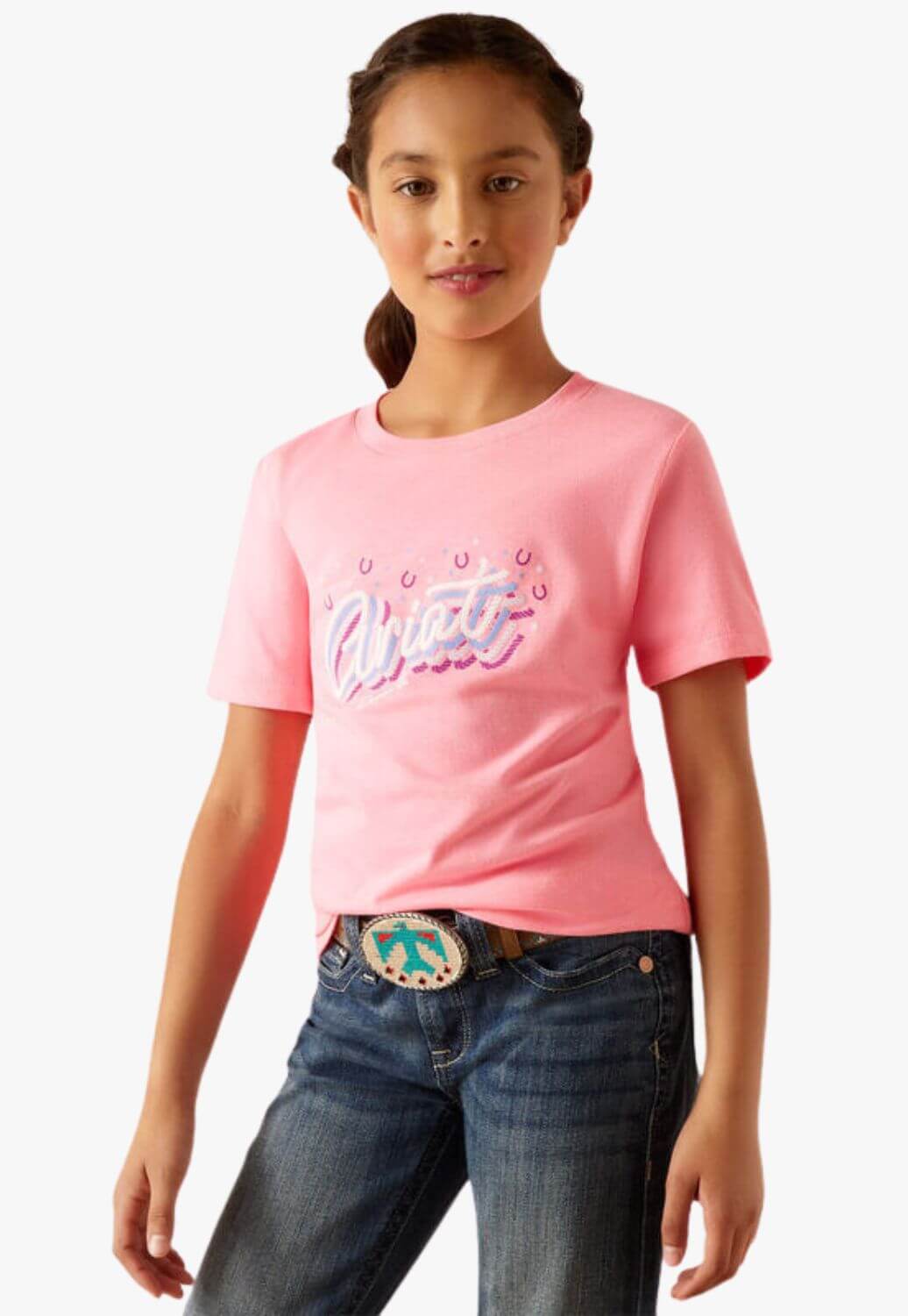 Ariat CLOTHING-Girls T-Shirts Ariat Girls Rainbow Script T-Shirt