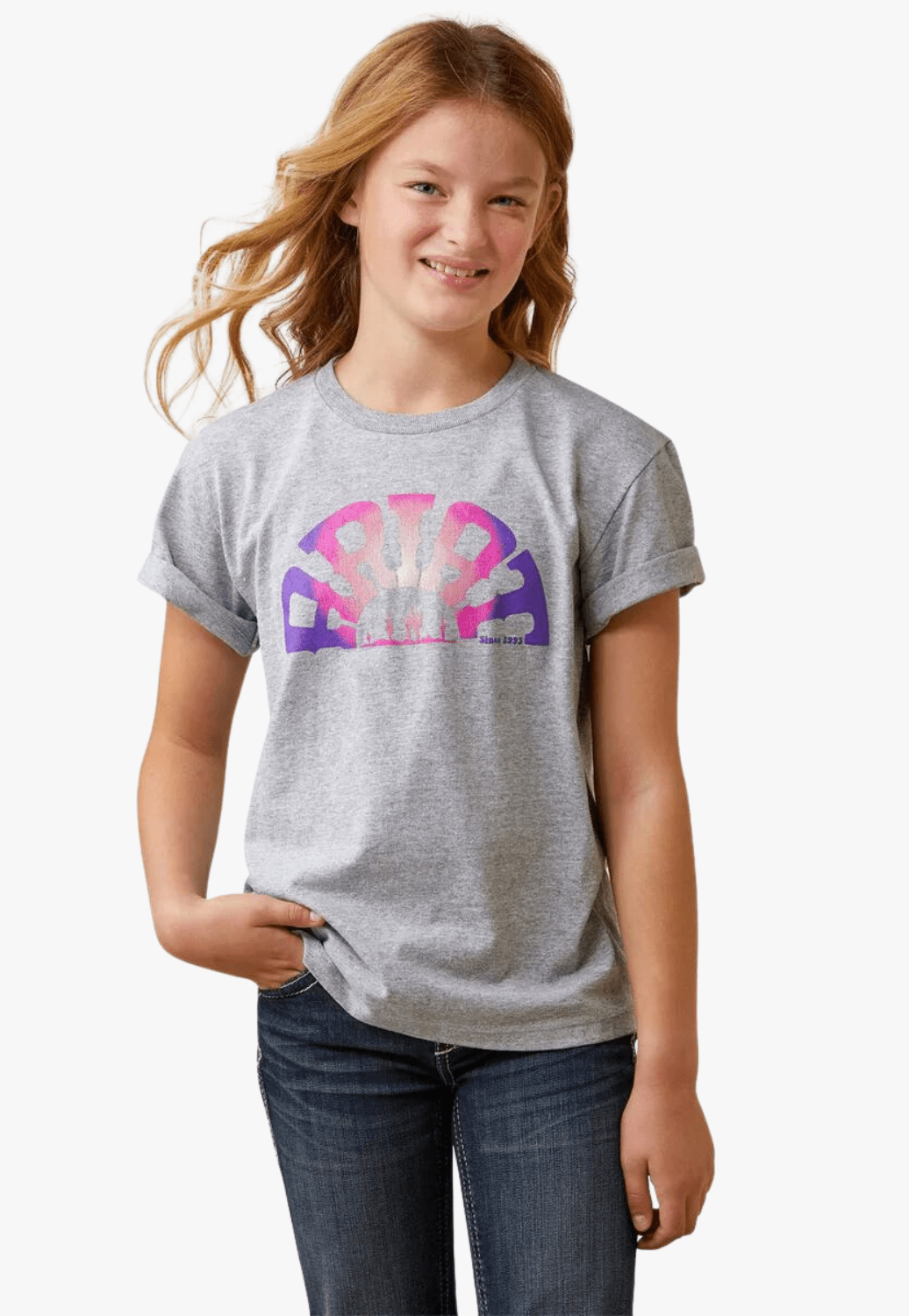 Ariat CLOTHING-Girls T-Shirts Ariat Girls Rainbow Sunset T-shirt
