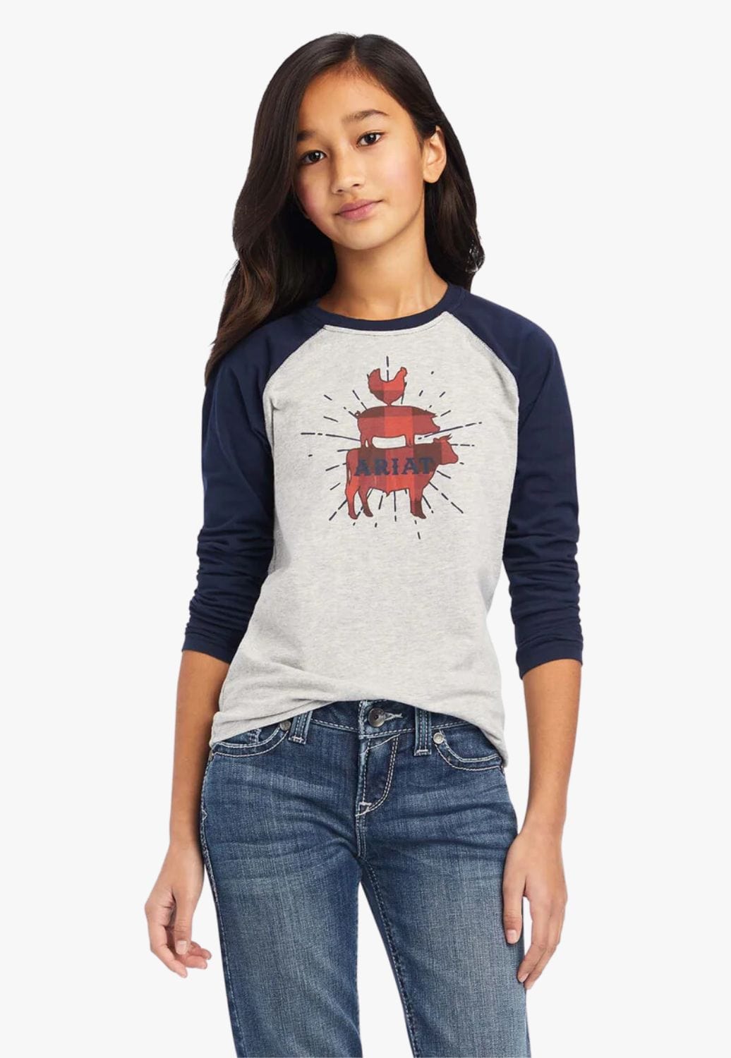 Ariat CLOTHING-Girls Long Sleeve Shirts Ariat Girls REAL Farm Animal Long Sleeve Shirt
