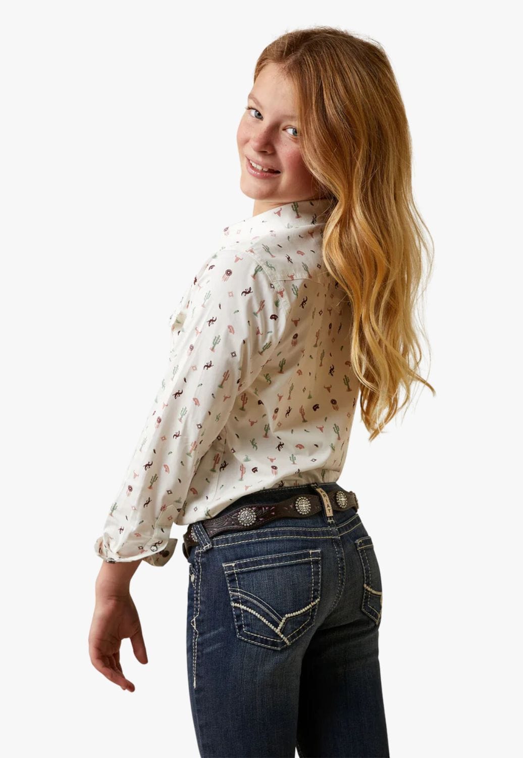 Ariat CLOTHING-Girls Long Sleeve Shirts Ariat Girls Santa Fe Long Sleeve Shirt