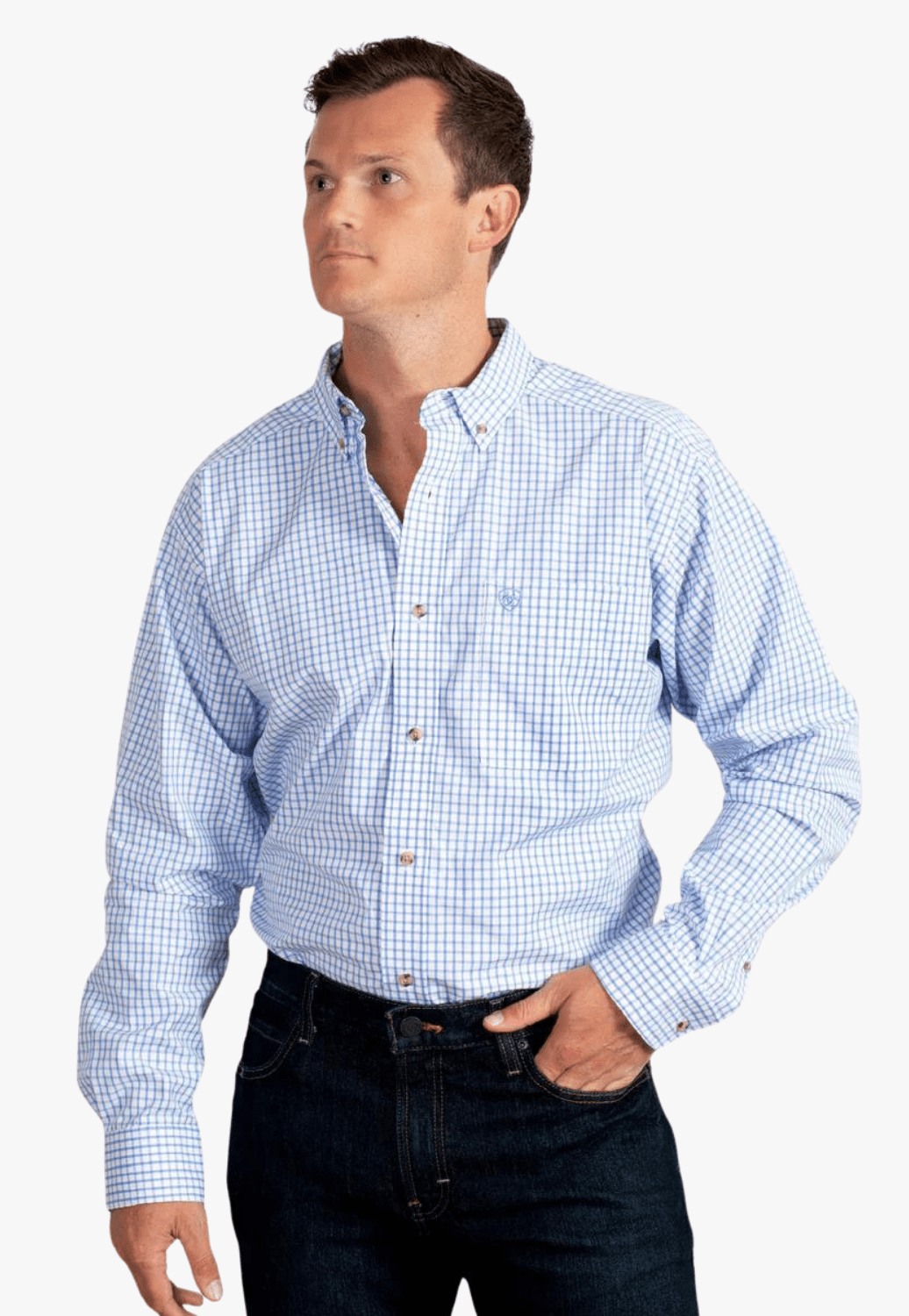 Ariat CLOTHING-Mens Long Sleeve Shirts Ariat Mens Pro Series Cliff Check Long Sleeve Shirt