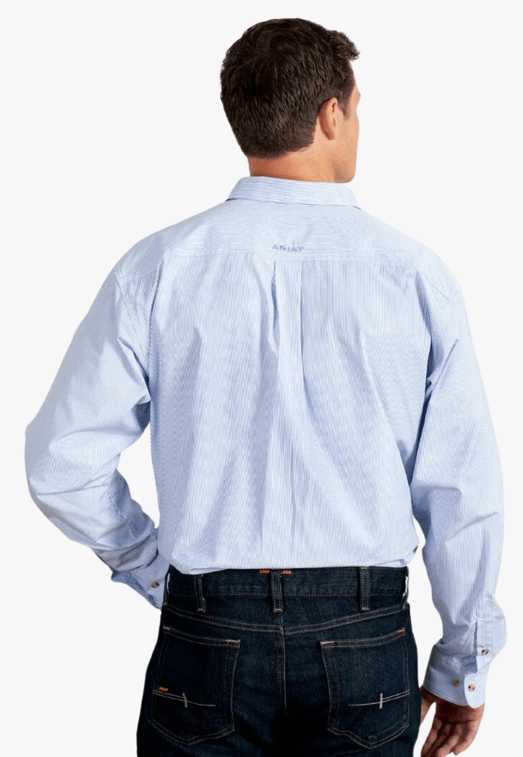 Ariat CLOTHING-Mens Long Sleeve Shirts Ariat Mens Pro Series Cliff Stripe Long Sleeve Shirt
