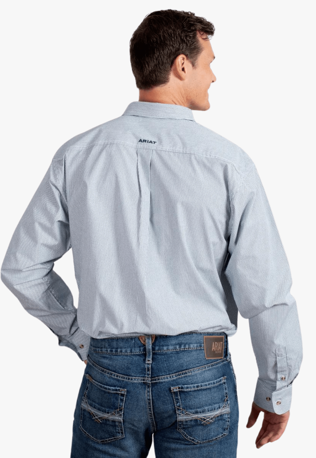 Ariat CLOTHING-Mens Long Sleeve Shirts Ariat Mens Pro Series Cliff Stripe Long Sleeve Shirt