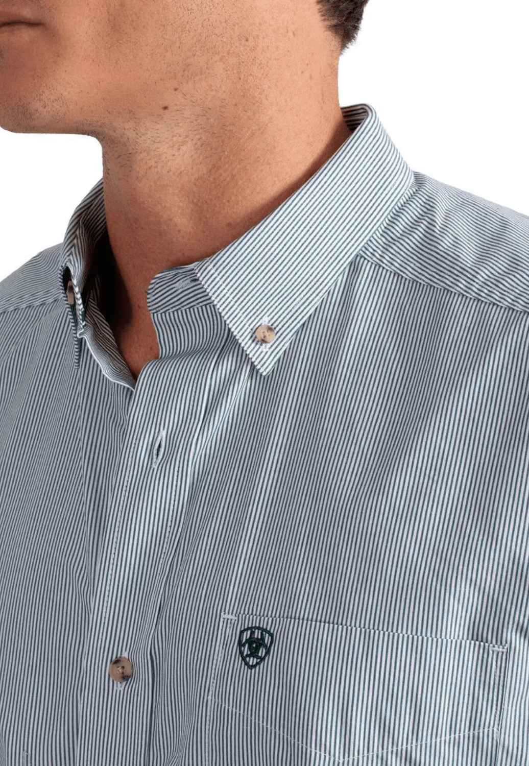 Ariat CLOTHING-Mens Long Sleeve Shirts Ariat Mens Pro Series Cliff Stripe Long Sleeve Shirt