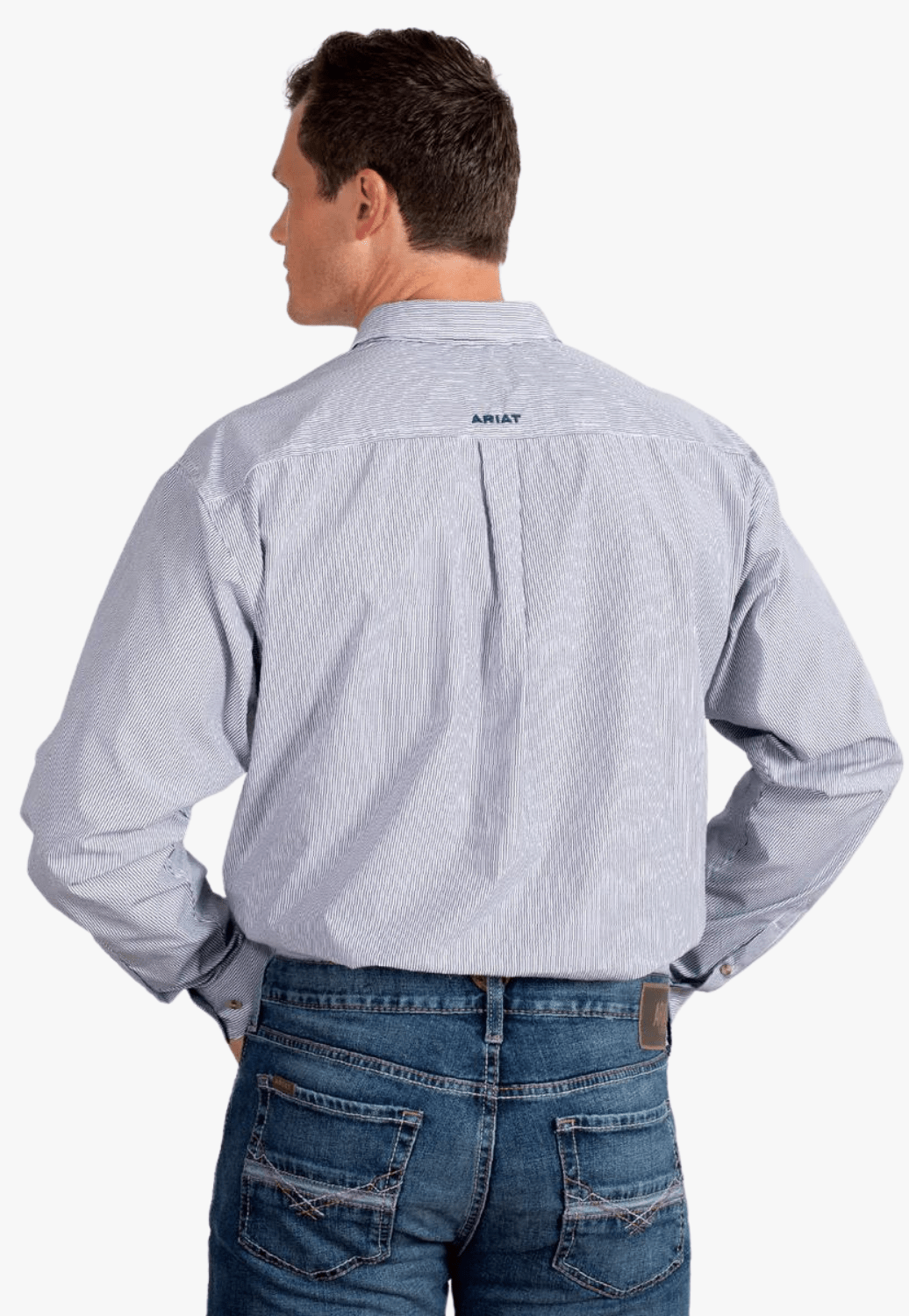 Ariat CLOTHING-Mens Long Sleeve Shirts Ariat Mens Pro Series Cliff Stripe Long Sleeve Shirt