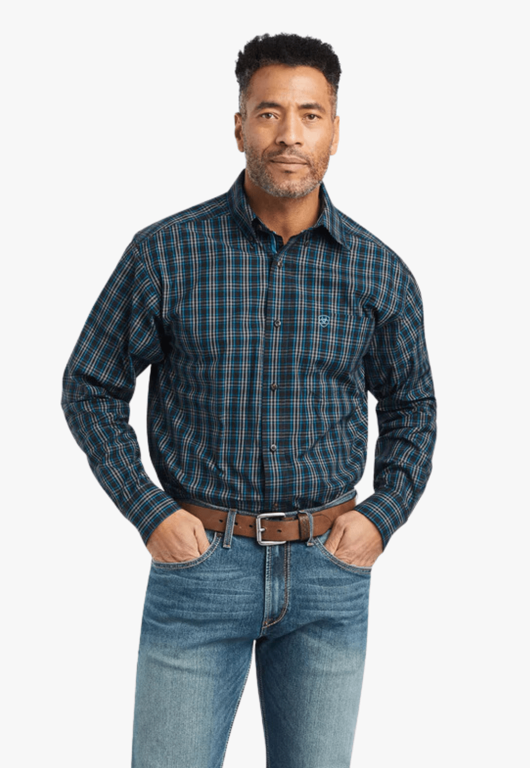 Ariat CLOTHING-Mens Long Sleeve Shirts Ariat Mens Pro Series Kodi Fitted Long Sleeve Shirt